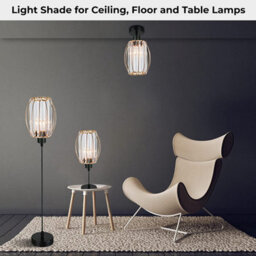 Giggi Gold Metal K9 Crystal Light Shade 16Cm X 20Cm, Cylinder Shape With Oval Ring - thumbnail 7