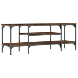 Berkfield Tv Cabinet Smoked Oak 121X35X45 Cm Engineered Wood&iron - thumbnail 6