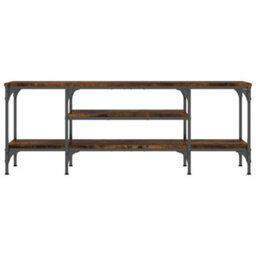 Berkfield Tv Cabinet Smoked Oak 121X35X45 Cm Engineered Wood&iron - thumbnail 4