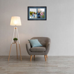 AK Frames 20X14 Black Modern Multi Photo Frame With Pompadour Mount - Holds 2 Apertures (2X) A4 Photos - thumbnail 3