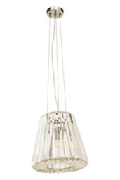Orsina 3 Bulb Pendant Light, Cone-Shaped Pendant Light With Clear Glass & Chrome Frame, Crystal Ceiling Light - thumbnail 4