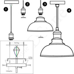 Ledsone Brass Pendant Light  Retro Industrial Hanging Lamp With Metal Ceiling Shade, Led Compatible - thumbnail 8