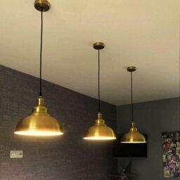 Ledsone Brass Pendant Light  Retro Industrial Hanging Lamp With Metal Ceiling Shade, Led Compatible - thumbnail 7