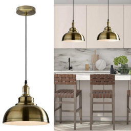 Ledsone Brass Pendant Light  Retro Industrial Hanging Lamp With Metal Ceiling Shade, Led Compatible - thumbnail 6