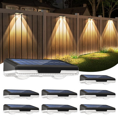 Solar-Fence-Lights-Outdoor-Garden - Garden Wall Lights Outdoor 8 Colors 9 Modes Rgb Fence Light For Ouside Ip 65 Waterproof