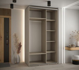 Arte Elegant Dakota Vii Sliding Door Wardrobe 1400mm - Compact Storage With Mirrored Door, Hanging Rails, And Shelves H2350mm D600mm - thumbnail 3