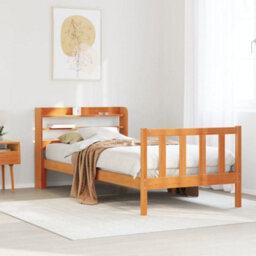 Berkfield Bed Frame With Headboard Without Mattress Wax Brown 100X200 Cm - thumbnail 1