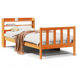 Berkfield Bed Frame With Headboard Without Mattress Wax Brown 100X200 Cm - thumbnail 2
