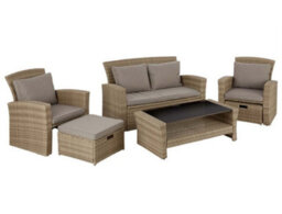 Impact Furniture Garden Sofa Set Outdoor Rattan Couch Lounge Luxury Patio Modular 6 Seater Furniture With Storage Beige Brown Cushions Vic - thumbnail 4