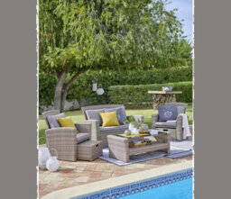 Impact Furniture Garden Sofa Set Outdoor Rattan Couch Lounge Luxury Patio Modular 6 Seater Furniture With Storage Beige Brown Cushions Vic - thumbnail 9