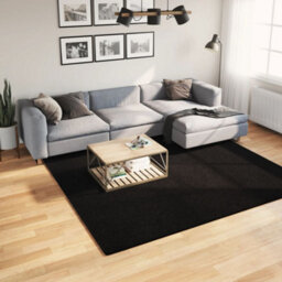 Berkfield Rug Huarte Short Pile Soft And Washable Black 240X240 Cm - thumbnail 1