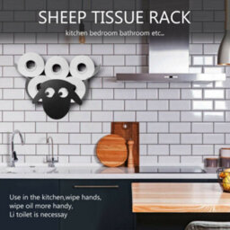 Black Sheep Toilet Roll Paper Metal Holder Tissue Storage Wall Mount - thumbnail 3