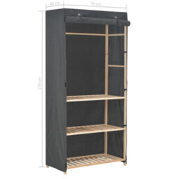 Vidaxl 3-Tier Wardrobe Grey 79X40X170 Cm Fabric - thumbnail 6