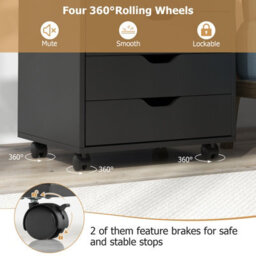 Costway 7 Drawer Chest Mobile Storage Dresser Floor Cabinet Organizer W/ Wheels - thumbnail 7