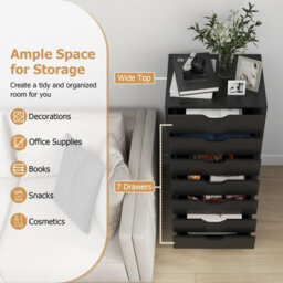 Costway 7 Drawer Chest Mobile Storage Dresser Floor Cabinet Organizer W/ Wheels - thumbnail 6