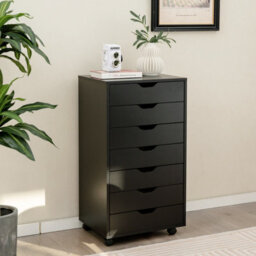 Costway 7 Drawer Chest Mobile Storage Dresser Floor Cabinet Organizer W/ Wheels - thumbnail 1