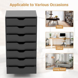 Costway 7 Drawer Chest Mobile Storage Dresser Floor Cabinet Organizer W/ Wheels - thumbnail 8