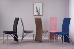 Modernique Irine Black Velvet Dining Chairs Set Of 4, High Back Chairs With Chrome Frame In Black - thumbnail 2