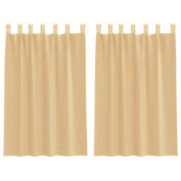 Berkfield Voile Curtains With Loops 2 Pcs Sand 140X175 Cm - thumbnail 2
