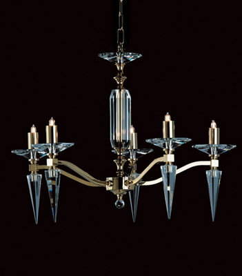 Luminosa Lighting Luminosa Forli Optic Lead Crystal Pans 5 Arm Chandelier