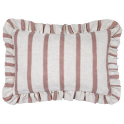 Wylder Connie Striped Ruffle Polyester Filled Cushion, Clay Pink, 35Cm X 50Cm - thumbnail 2