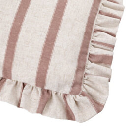 Wylder Connie Striped Ruffle Polyester Filled Cushion, Clay Pink, 35Cm X 50Cm - thumbnail 4