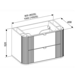 Heze Furniture Ovalia Rounded 2 Drawer Bathroom Cabinet 80Cm Vanity Unit With Basin - Cremona Oak - thumbnail 8