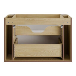 Heze Furniture Ovalia Rounded 2 Drawer Bathroom Cabinet 80Cm Vanity Unit With Basin - Cremona Oak - thumbnail 7