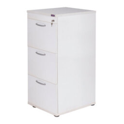 RB UK Nautilus Designs 3 Drawer Filing Cabinet Office File Cabinet A4 Letter Size White