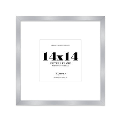 "14X14"" Silver Picture Frame - 14X14"" Square Frame With 11X11"" Mount For 14X14""/11X11"" Pictures Moderrn Style Thin Edge, 1 Pack" - image 1