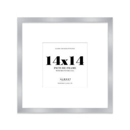 "14X14"" Silver Picture Frame - 14X14"" Square Frame With 11X11"" Mount For 14X14""/11X11"" Pictures Moderrn Style Thin Edge, 1 Pack" - thumbnail 1