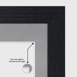 AK Frames 50X20Cm Black Modern Multi Photo Frame With Mid Grey Mount - Holds 4 Apertures (4X) 6X4 Photos - thumbnail 7