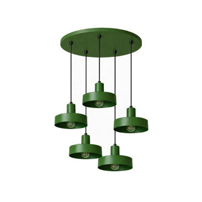 Luminosa Lighting Luminosa Velyo Cluster Pendant Ceiling Light Green 5X E27 - image 1