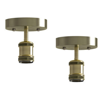 2 Pack Of Single Head Fully Earth Ceiling Light Retro Flush Mount E27 Lamp Holder Sconce Chandeliers Pendent Set - image 1