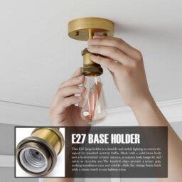 2 Pack Of Single Head Fully Earth Ceiling Light Retro Flush Mount E27 Lamp Holder Sconce Chandeliers Pendent Set - thumbnail 5