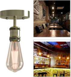 2 Pack Of Single Head Fully Earth Ceiling Light Retro Flush Mount E27 Lamp Holder Sconce Chandeliers Pendent Set - thumbnail 6