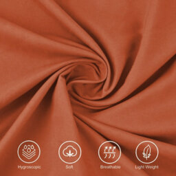 Ameha Plain Dyed Duvet Cover Complete Set With Matching Fitted Sheet & Pillowcase Microfiber Double Rust - thumbnail 8