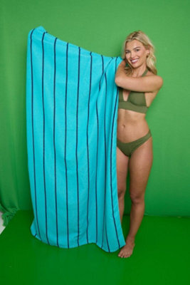 Gc Gaveno Cavailia 1Pk Beach Towel Cabana Stripe Sand Free 100X200 Blue - image 1