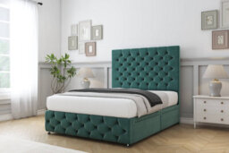 "Comfort Florida Emerald Plush Divan Bed Base No Drawers - 26"" Strutted  & 12"" Footboard 6' Super King" - thumbnail 2