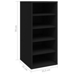 Berkfield Shoe Cabinets 2 Pcs Black 31.5X35X70 Cm Engineered Wood - thumbnail 9