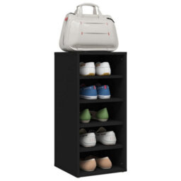Berkfield Shoe Cabinets 2 Pcs Black 31.5X35X70 Cm Engineered Wood - thumbnail 4