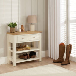 The Furniture Market Marbury Cream Painted 2 Drawer Hall Console Table - thumbnail 3