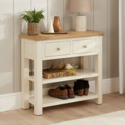 The Furniture Market Marbury Cream Painted 2 Drawer Hall Console Table - thumbnail 1