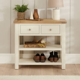 The Furniture Market Marbury Cream Painted 2 Drawer Hall Console Table - thumbnail 2