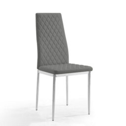 Home Detail Sona Faux Leather Dining Chair Set Of 4, Grey With Silver Legs - thumbnail 2