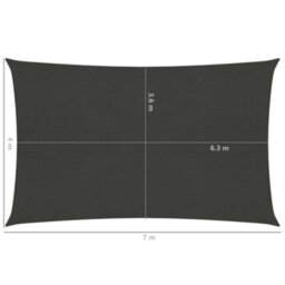 Berkfield Sunshade Sail 160 G/m2 Anthracite 4X7 M Hdpe - thumbnail 6