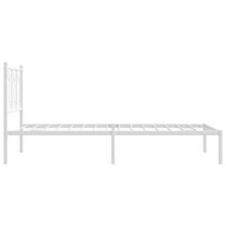 Berkfield Metal Bed Frame Without Mattress With Headboard White 107X203Cm - thumbnail 5
