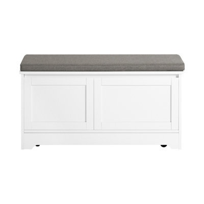 Sobuy Fsr136-W,cat House Shoe Bench Shoe Cabinet With 3 Built-In Cat Bowls,white,w90Xd35Xh48 - image 1