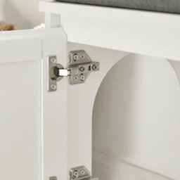 Sobuy Fsr136-W,cat House Shoe Bench Shoe Cabinet With 3 Built-In Cat Bowls,white,w90Xd35Xh48 - thumbnail 8