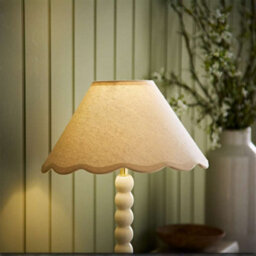Valuelights Florie Natural Linen Small Tapered Lamp Shade With Scallop Trim (D)27.5Cm - thumbnail 1